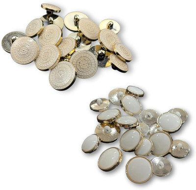 REENA Men's Coat Button Set Combo 2 Sets of 12 Pieces for Coat, Suits, Blazers etc. Metal Buttons(Pack of 12)