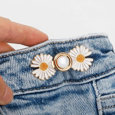 AKOOPAR GLOBAL 1 Pcs Adjustable Waist Tightener for loose Button Jeans & Skirts - No Sewing Metal Buttons(Pack of 1)