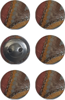My Little Princess MLP-HM-FB015*06(Big) Fabric, Metal Buttons(Pack of 6)
