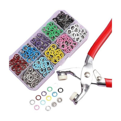 valsheri Snap Buttons Kit - 9.5mm Metal Fasteners with Hand Pliers Tool sewing kit Metal Buttons(Pack of 100)