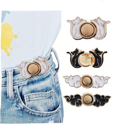 SYGA Instant Jeans Pack 4 Cats & Clouds Button Pins, Adjustable Waist Tightener Set Metal Buttons(Pack of 4)
