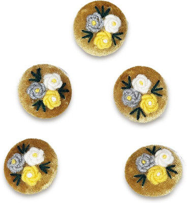 Mohan Shoppe WBTN00290A Brass Buttons(Pack of 5)