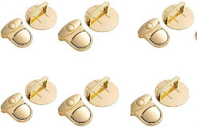 JNT 30mm Golden Purse/Bag Push Lock Button Tuck Lock/Closure/Clasp Metal Buttons(Pack of 6)