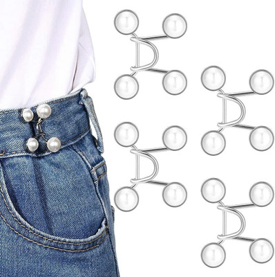 VOIISH Pant Button Waist Buckle for Loose Jeans Adjustable Detachable (Pack of 2) Metal Buttons(Pack of 2)