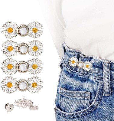 StayWay Pant Waist Button Loose Jeans Adjustable Detachable Jeans Button Pins Reusable Metal Buttons(Pack of 4)