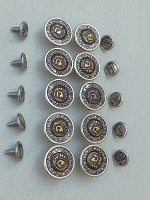 Togline 10 SILVER METAL JEANS BUTTONS Metal Buttons(Pack of 10)