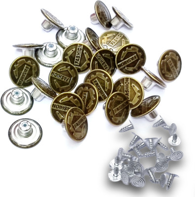 Lamina Collections Denim Button Pack of 25 Piece Brass Buttons(Pack of 25)