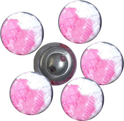 My Little Princess MLP-HM-FB014(Small-6) Fabric, Metal Buttons(Pack of 6)