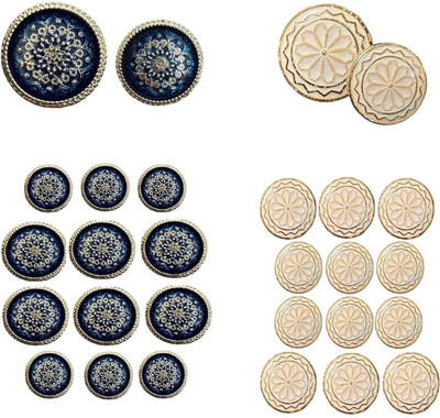 REENA Mens Coat Button Set Combo 2 Sets of 12 Pieces for Coat, Suits, Blazers etc.(10) Metal Buttons(Pack of 12)