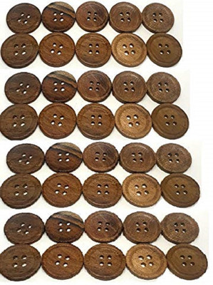 REENA Button-40 Wooden Buttons(Pack of 40)