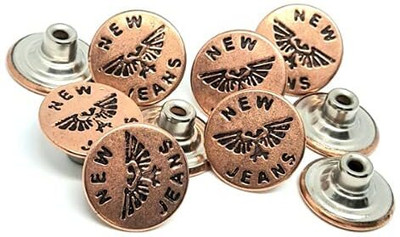 Hirday Pack of 10 Jeans Buttons-01 Metal Buttons(Pack of 10)