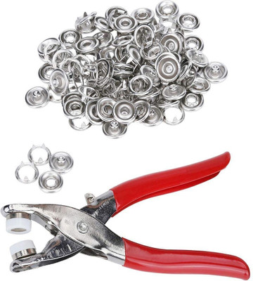 zeelpetal Premium Snap Buttons with Fastener Pliers Press Tool Kit Perfect for DIY Crafts Metal Buttons(Pack of 100)