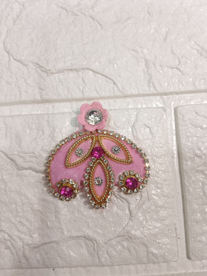 Nutts Handmade Gota Patti Booti Work Saree Sew on Applique Patches Badge Pink Stone Buttons(Pack of 4)