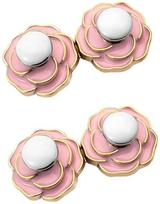 Jiyancreation 2pcs jeans tightening clip rose Metal, Pearls Buttons(Pack of 2)