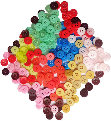 lookat 1 cm With 4 Holes for sewing multicolor button (30 X 10) Plastic Buttons Plastic Buttons(Pack of 300)