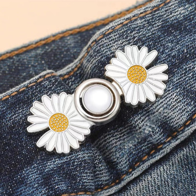 Plenteous Pants Waist Tightener Button, Flower design Adjuster Button for Jeans, Metal Buttons(Pack of 1)
