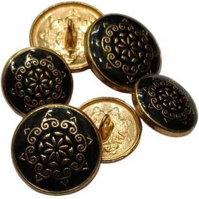 TILAK CHAND Metal Fancy Button Designer Buttons for Coats Shirts Blazers Metal Gold Metal Buttons(Pack of 12)