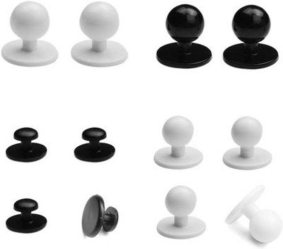 nts Matt Black And White Chef Coat Button(50 Pcs) Nylon Buttons(Pack of 50)