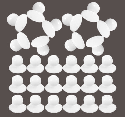 ISC White Chef Coat Button for Chef Uniform (Pack of 40) Plastic Buttons(Pack of 40)
