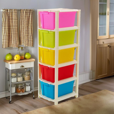 ELIGHTWAY MART Plastic Free Standing Chest of Drawers (Finish Color - multi color) Plastic Free Standing Chest of Drawers(Finish Color - MULTI COLOR, DIY(Do-It-Yourself))