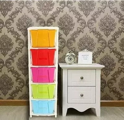 HUMBLE KART 5 Compartments Plastic Cabinet(Multicolor)