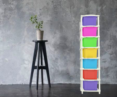HUMBLE KART 7 LAYER Home and Kids Foldable drawers organizers Drawer Plastic Free Standing Cabinet(Finish Color - Multicolor, DIY(Do-It-Yourself))