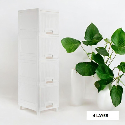 Sumoware cabinet drawer 4layer Plastic Vertical Filing Cabinet(Finish Color - white, DIY(Do-It-Yourself))