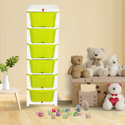 3D METRO SUPER STORE 6 Compartments plastic Multi Purpose(Green)