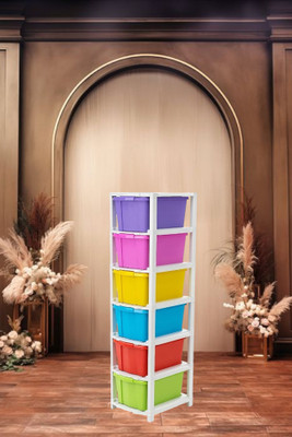 HUMBLE KART 6 LAYER Home and Kids Foldable drawers organizers Drawer Plastic Free Standing Cabinet(Finish Color - Multicolor, DIY(Do-It-Yourself))