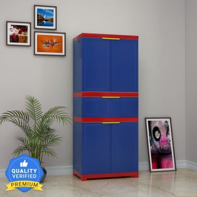 Nilkamal FMDR1C Plastic Free Standing Cabinet(Finish Color - Pepsi Blue, Bright Red & Thumsup Yellow, DIY(Do-It-Yourself))