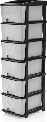 Pinkwhale NEW 6 Layer STONE GREY MODULAR DRAWER SYSTEM MULTI PURPOSE STORAGE BOX BASKET Cosmetic Vanity Box(Grey)