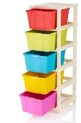 HUMBLE KART 5 Compartments Plastic Cabinet(Multicolor)