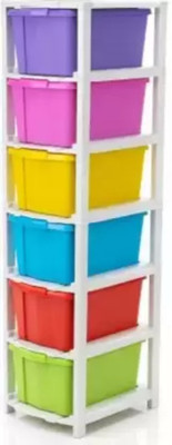 HUMBLE KART 6 Compartments Plastic Chest of Drawers(Multicolor)