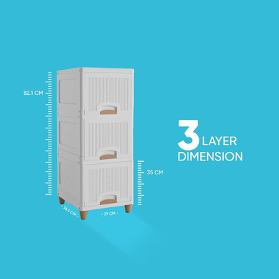 AKTOM 3 Compartments Plastic Floor Mount(White)