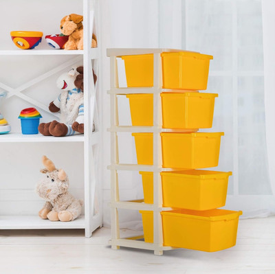 crokdox 5 Compartments Plastic Multi Purpose, Makeup, Jewellery(Yellow)