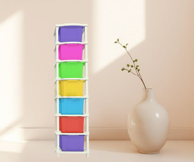 HUMBLE KART 7 LAYER Home and Kids Foldable drawers organizers Box Plastic Free Standing Cabinet(Finish Color - Multicolor, DIY(Do-It-Yourself))