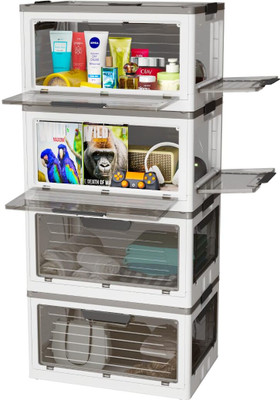 AK10ZONE 1 Compartments Plastic Multipurpose Modular Drawer Storage Rack(White)
