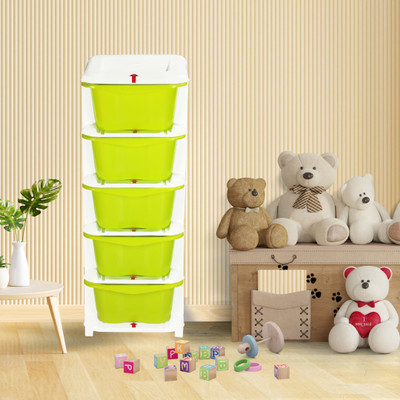 3D METRO SUPER STORE 5 Compartments Plastic Desk organizer(Green)