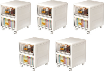 KUBER INDUSTRIES Plastic Free Standing Chest of Drawers(Finish Color - White, DIY(Do-It-Yourself))