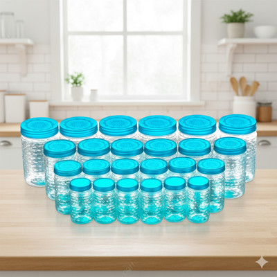 MAXTID Plastic 24 Jar Set for Kitchen Airtight Masala & Spice Storage Box Storage Basket(Pack of 24)