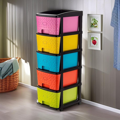 RATLATE Plastic Free Standing Cabinet(Finish Color - Multi, Pre-assembled)