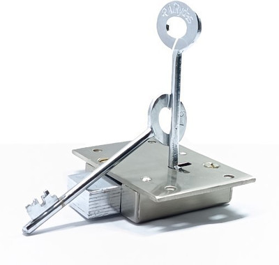 Umar Craft cabinet cupboard and drawer lock- Silver Plated Chrome Door levers (Silver) Rev-A-Lock Cabinet Security System(Pack of 1)