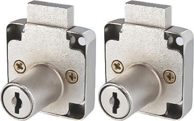 HARRISON 2T BCP 0248 50mm Small Multipurpose Lock (Brass and Metallic) Rev-A-Lock Cabinet Security System(Pack of 2)