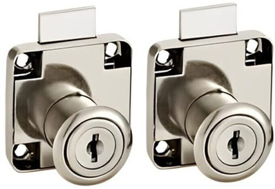 Vaishnavi Auto Solution Steel Kiwi Multipurpose Lock 40X40 Cylinder 20mm Silver 2 pcs Rev-A-Lock Cabinet Security System(Pack of 2)