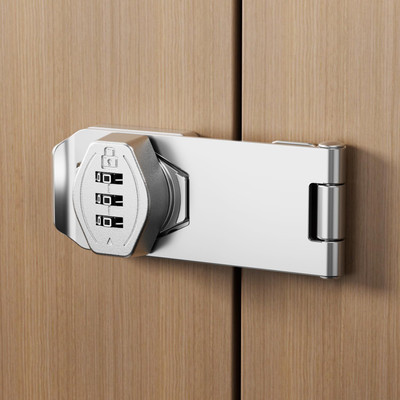 Toxen Keyless Cabinet 3-Digit Password Code Hasp Latch Twist Drawer Cupboard Locker Combination Lock(Pack of 1)
