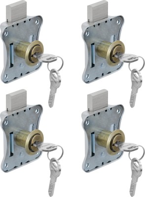 Plantex 20mm Brass Lock for Cupboard/Cupboard Lock with Key for Home (Brass Antique) Keyed Cam Lock(Pack of 4)