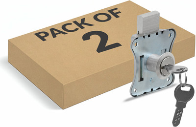 Plantex Multipurpose Cupboard Lock with Key for Home/Office (Satin) Keyed Cam Lock(Pack of 2)