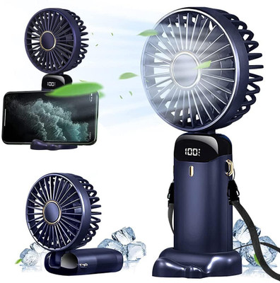 Shree shyam enterprises Portable Handheld USB Rechargeable Table Fans with 5 Speeds USB Rechargeable Mini Fan Rechargeable Fan(Blue)