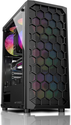 Ant Esports Elite 1120 ATX/Micro-ATX/ITX 4x120mm Static RGB Fans Mid Tower Cabinet with USB 2.0 and USB 3.0 Ports Compatible with Computer(Black)