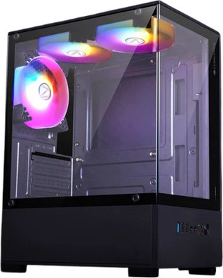 ZEBRONICS ROBUST MID TOWER Cabinet with USB 2.0 and USB 3.0 Ports Compatible with Computer(Black, White)